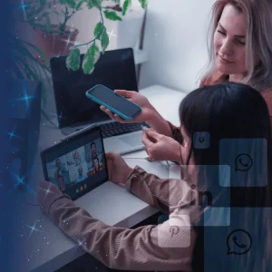 Importance of Social Media Management illustration showing connected platforms and engagement workflows